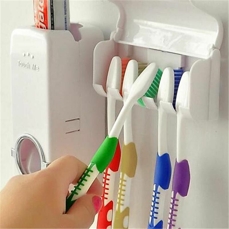 Automatic Toothpaste Dispenser With Toothbrush Holder