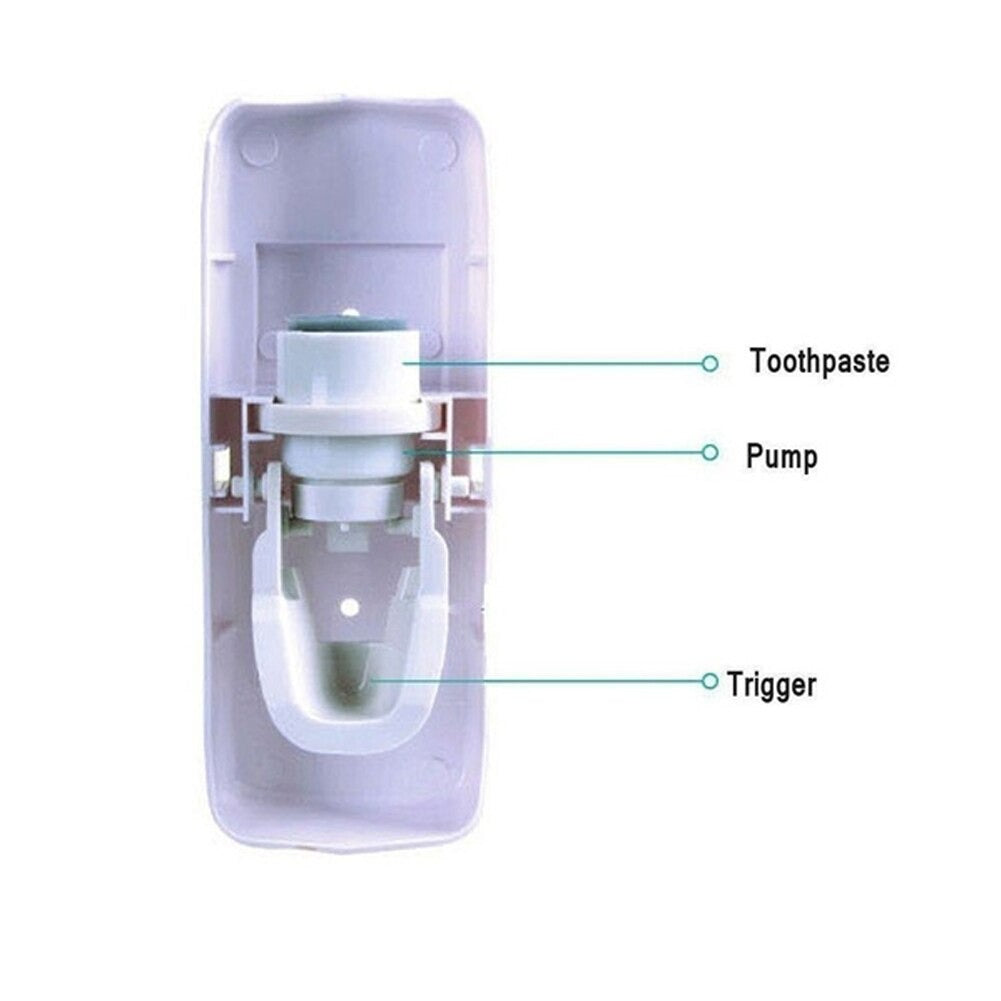 Automatic Toothpaste Dispenser With Toothbrush Holder