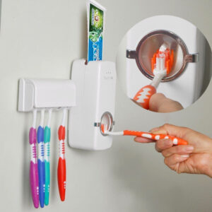Automatic Toothpaste Dispenser With Toothbrush Holder
